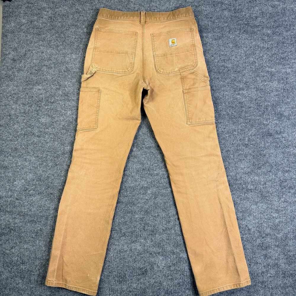 Carhartt Dungaree Pants Men 31x34 Brown Double Knee Canvas Utility Carpenter - Picture 2 of 16